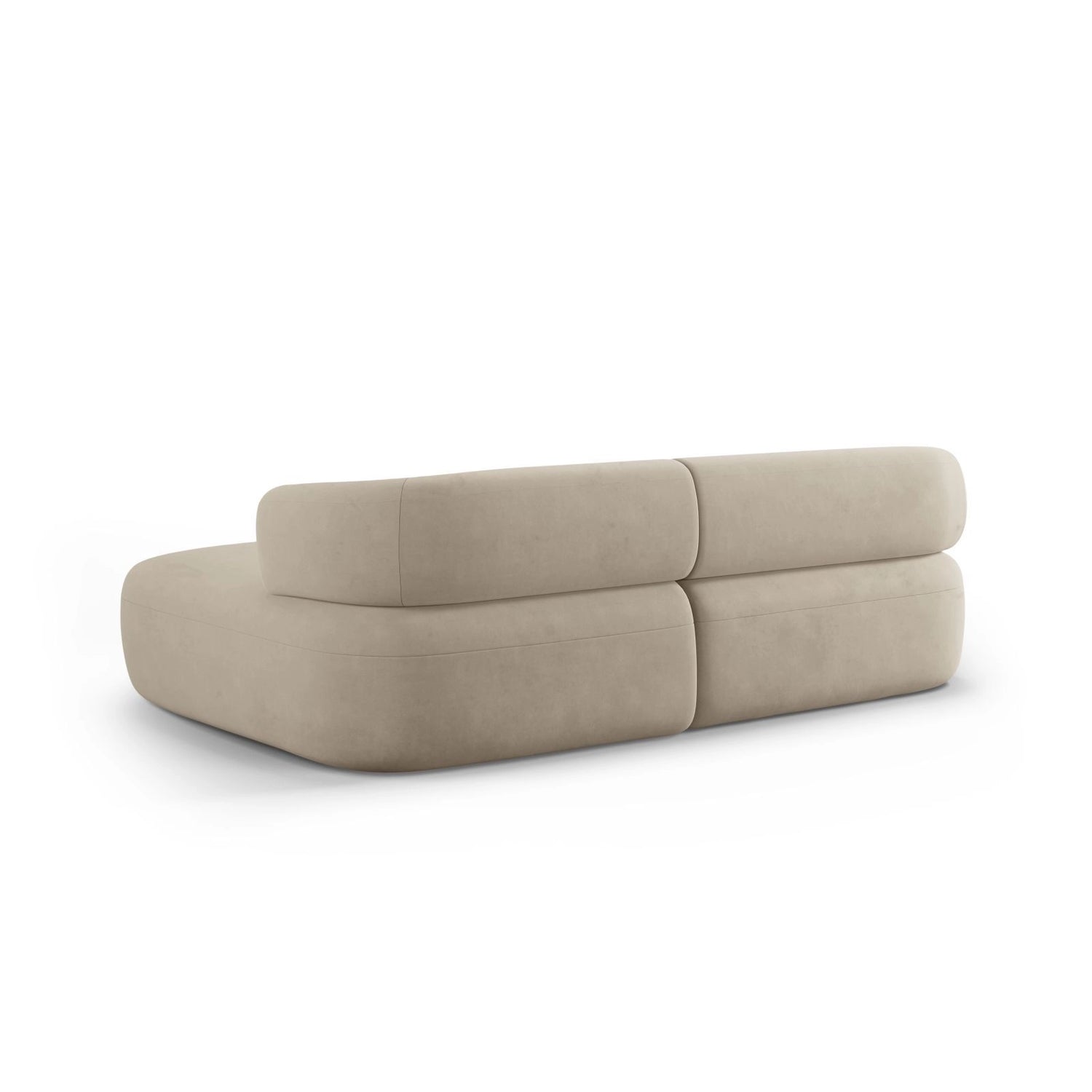 Jenny 5-Sitzer Ecksofa, Rechte Seite, aus Samt in Beige (Salvador 1), 200x145 cm von Micadoni – Bild 4