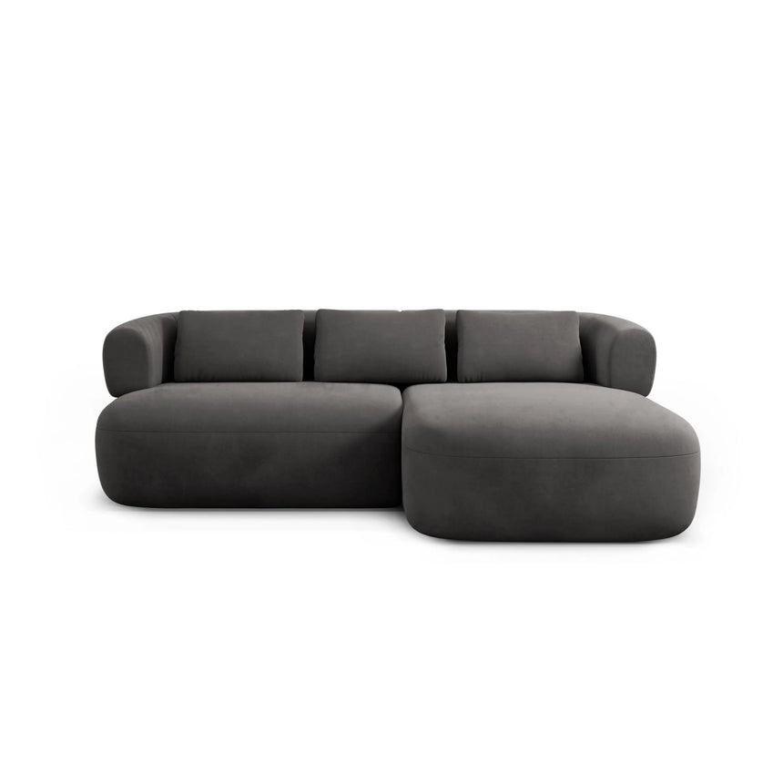 Jenny 5-Sitzer Ecksofa, Rechte Seite, aus Samt in Dunkelgrau (Salvador 18), 200x145 cm von Micadoni – Bild 1