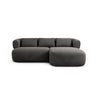 Jenny 5-Sitzer Ecksofa, Rechte Seite, aus Samt in Dunkelgrau (Salvador 18), 200x145 cm von Micadoni – Bild 1