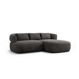 Jenny 5-Sitzer Ecksofa, Rechte Seite, aus Samt in Dunkelgrau (Salvador 18), 200x145 cm von Micadoni – Bild 2