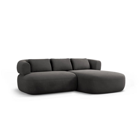 Jenny 5-Sitzer Ecksofa, Rechte Seite, aus Samt in Dunkelgrau (Salvador 18), 200x145 cm von Micadoni – Bild 2