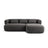 Jenny 5-Sitzer Ecksofa, Rechte Seite, aus Samt in Dunkelgrau (Salvador 18), 225x145 cm von Micadoni – Bild 1