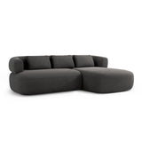 Jenny 5-Sitzer Ecksofa, Rechte Seite, aus Samt in Dunkelgrau (Salvador 18), 225x145 cm von Micadoni – Bild 2