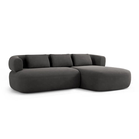 Jenny 5-Sitzer Ecksofa, Rechte Seite, aus Samt in Dunkelgrau (Salvador 18), 225x145 cm von Micadoni – Bild 2