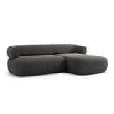 Jenny 5-Sitzer Ecksofa, Rechte Seite, aus Samt in Dunkelgrau (Salvador 18), 225x145 cm von Micadoni – Bild 3