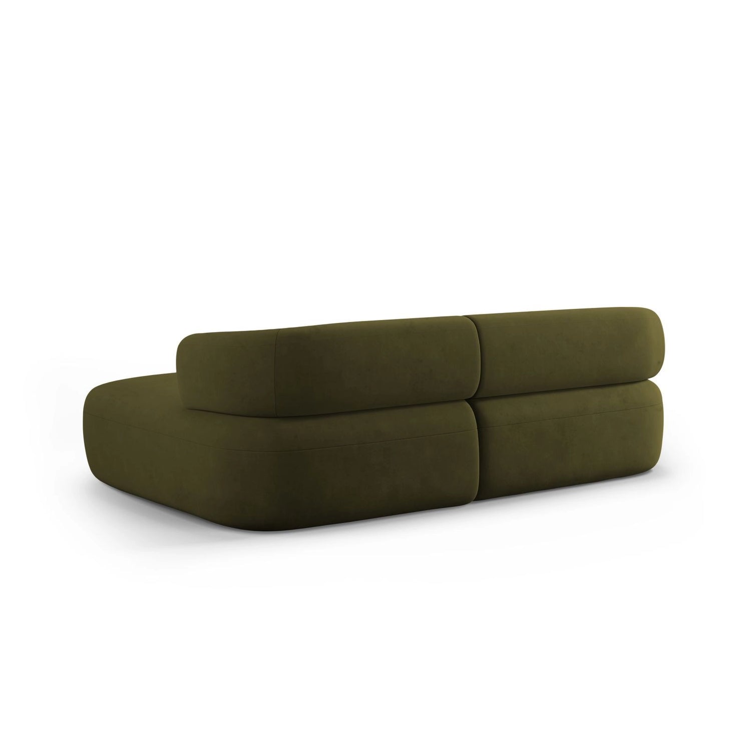 Jenny 5-Sitzer Ecksofa, Rechte Seite, aus Samt in Grün (Salvador 8), 200x145 cm von Micadoni – Bild 4