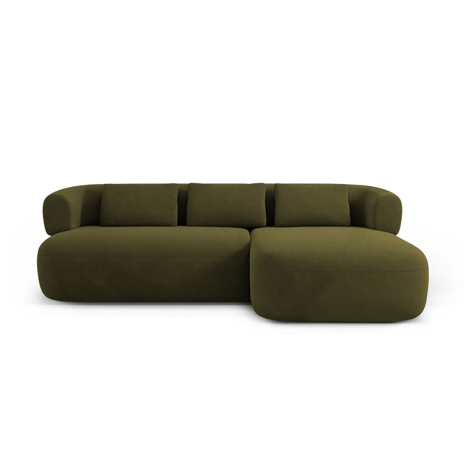 Jenny 5-Sitzer Ecksofa, Rechte Seite, aus Samt in Grün (Salvador 8), 225x145 cm von Micadoni – Bild 1