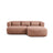 Jenny 5-Sitzer Ecksofa, Rechte Seite, aus Samt in Rosa (Salvador 11), 200x145 cm von Micadoni – Bild 1