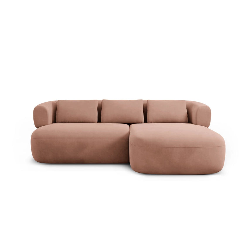 Jenny 5-Sitzer Ecksofa, Rechte Seite, aus Samt in Rosa (Salvador 11), 200x145 cm von Micadoni – Bild 1