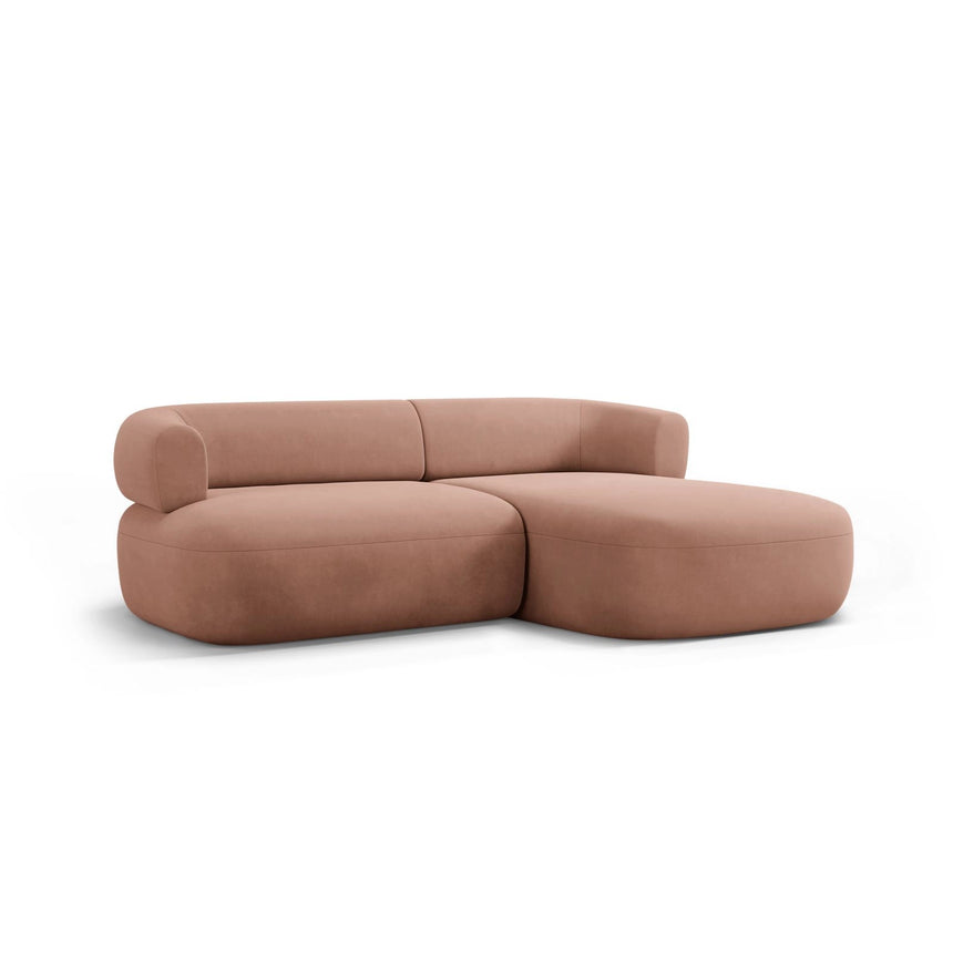 Jenny 5-Sitzer Ecksofa, Rechte Seite, aus Samt in Rosa (Salvador 11), 200x145 cm von Micadoni – Bild 3