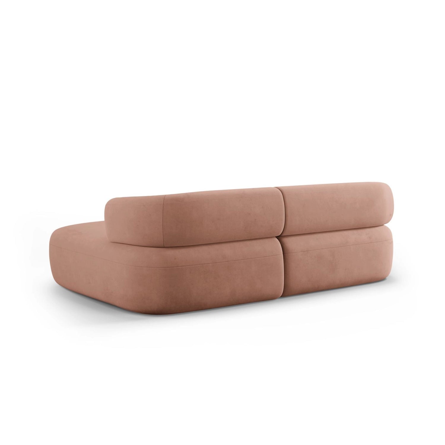 Jenny 5-Sitzer Ecksofa, Rechte Seite, aus Samt in Rosa (Salvador 11), 200x145 cm von Micadoni – Bild 4