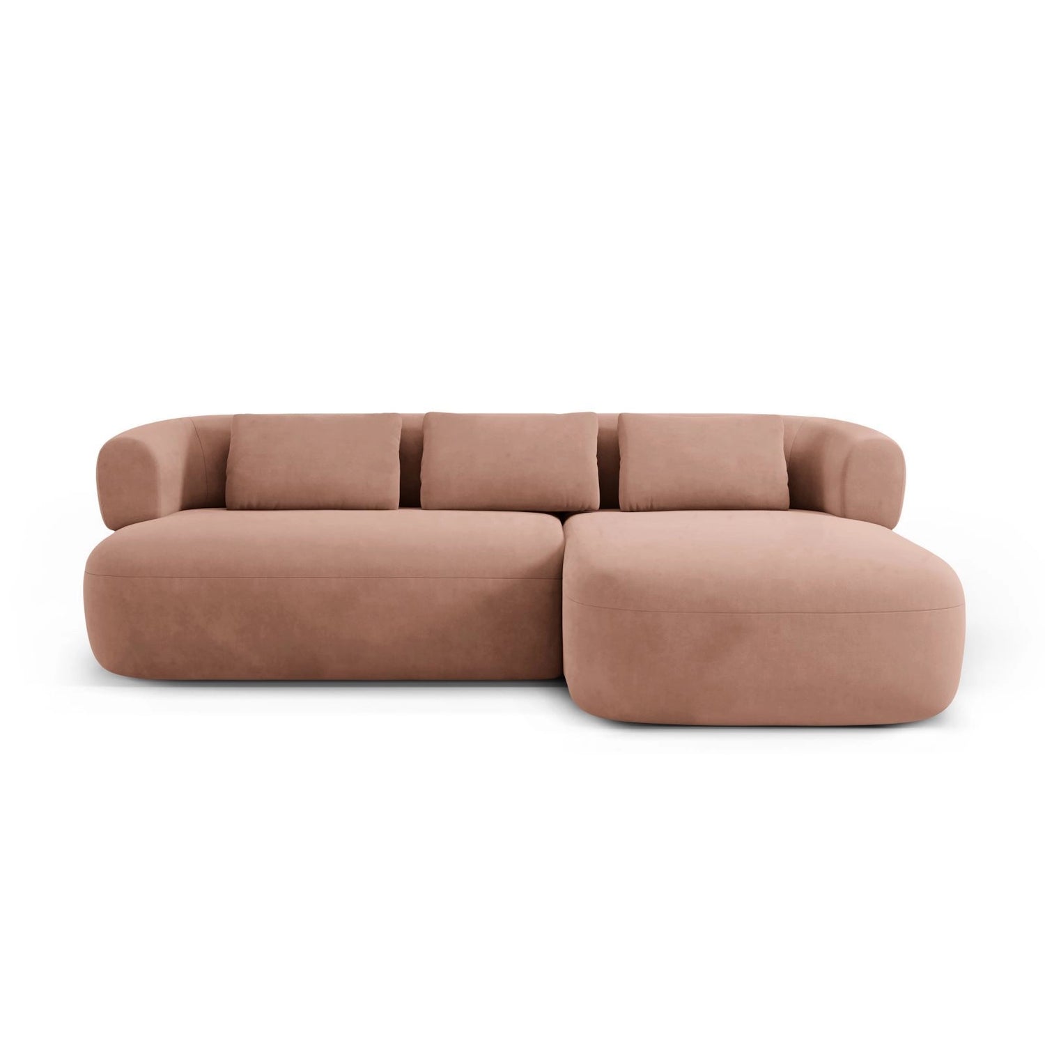 Jenny 5-Sitzer Ecksofa, Rechte Seite, aus Samt in Rosa (Salvador 11), 225x145 cm von Micadoni – Bild 1