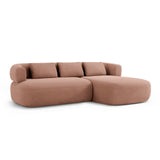 Jenny 5-Sitzer Ecksofa, Rechte Seite, aus Samt in Rosa (Salvador 11), 225x145 cm von Micadoni – Bild 2