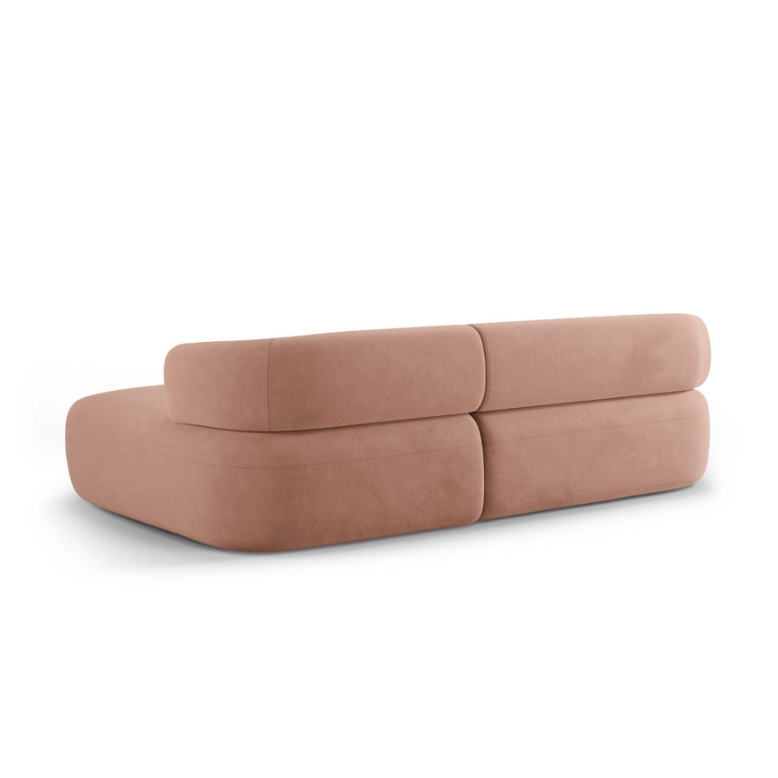 Jenny 5-Sitzer Ecksofa, Rechte Seite, aus Samt in Rosa (Salvador 11), 225x145 cm von Micadoni – Bild 4