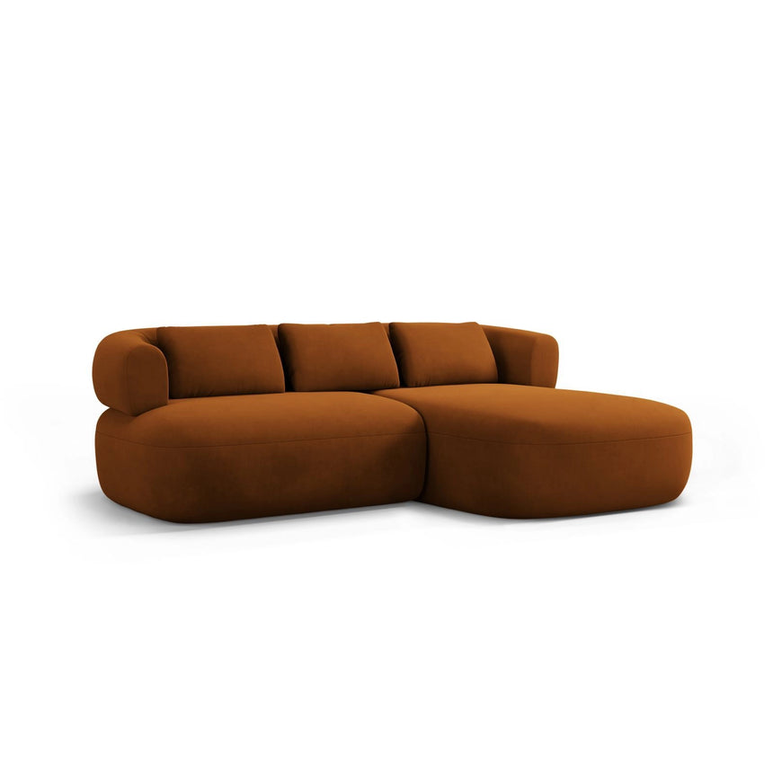 Jenny 5-Sitzer Ecksofa, Rechte Seite, aus Samt in Terrakotta (Salvador 14), 200x145 cm von Micadoni – Bild 2