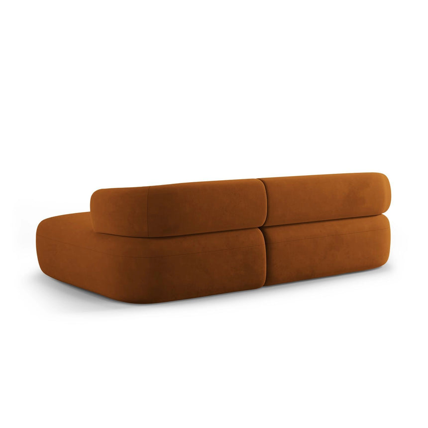 Jenny 5-Sitzer Ecksofa, Rechte Seite, aus Samt in Terrakotta (Salvador 14), 225x145 cm von Micadoni – Bild 4