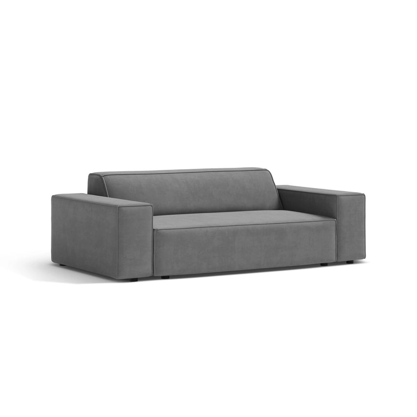 Jodie 2-Sitzer Sofa aus Samt in Hellgrau (Venus 2929), 175x99 cm von Micadoni – Bild 3