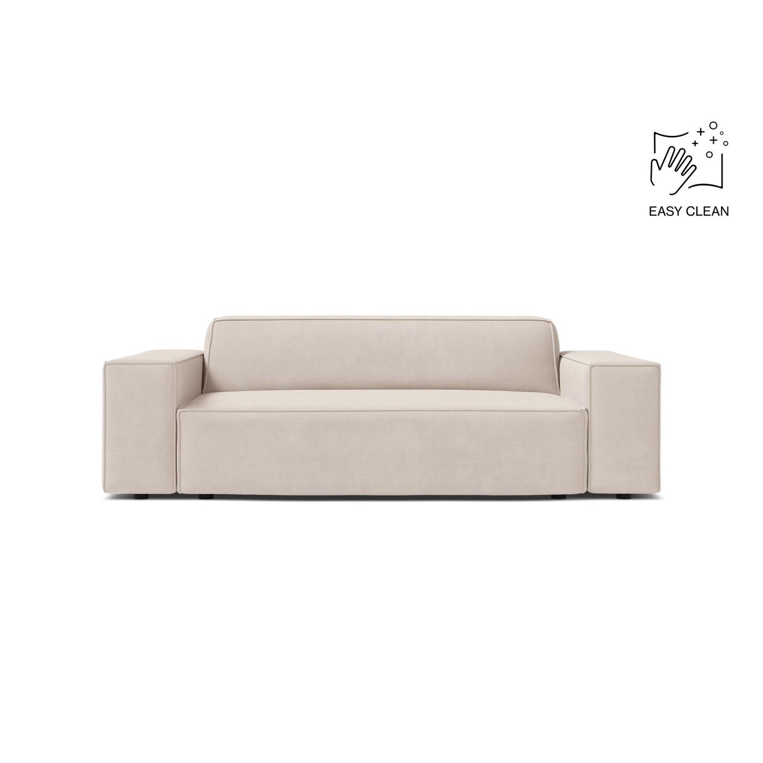 Jodie 2-Sitzer Sofa aus Samt in Leichtes Beige (Venus 2927), 175x99 cm von Micadoni – Bild 1
