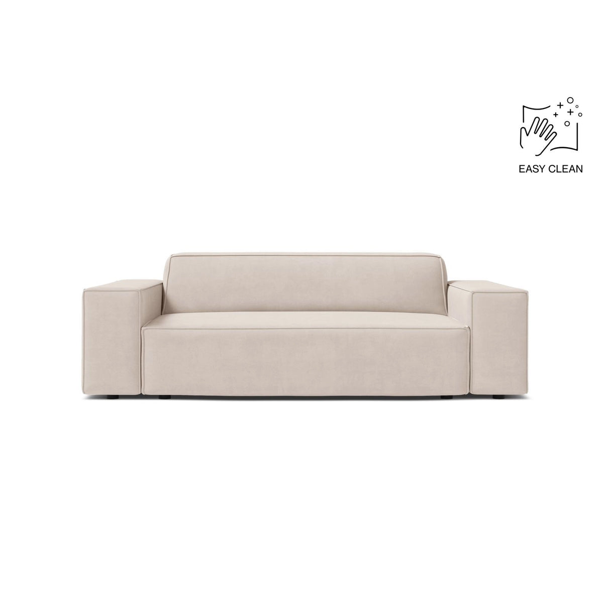 Jodie 2-Sitzer Sofa aus Samt in Leichtes Beige (Venus 2927), 175x99 cm von Micadoni – Bild 1