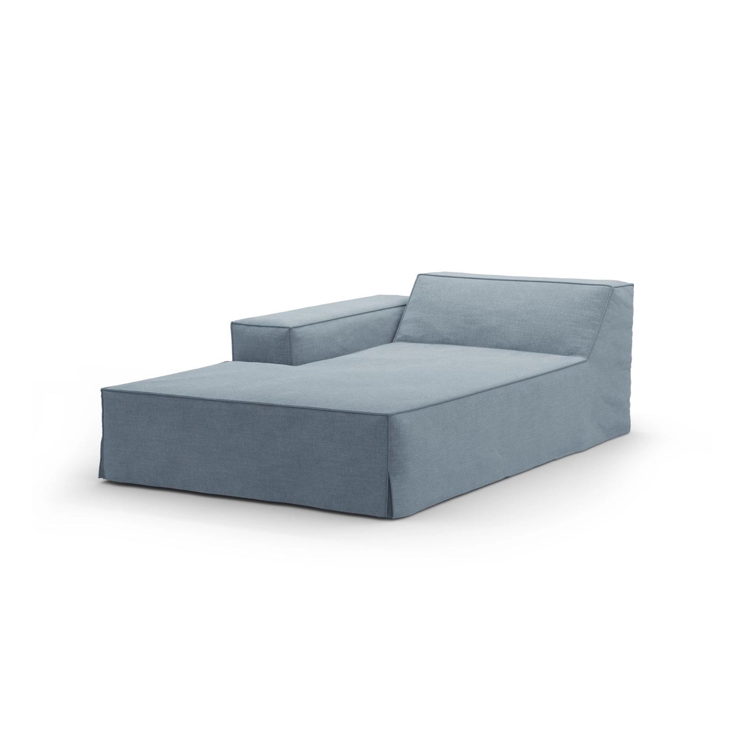 Jodie Einzelmodul Sofa mit abnehmbarem Bezug, Linke Seite, aus Strukturierter Stoff in Gedämpftes Blau (LINS 81), 166x102 cm von Micadoni – Bild 1
