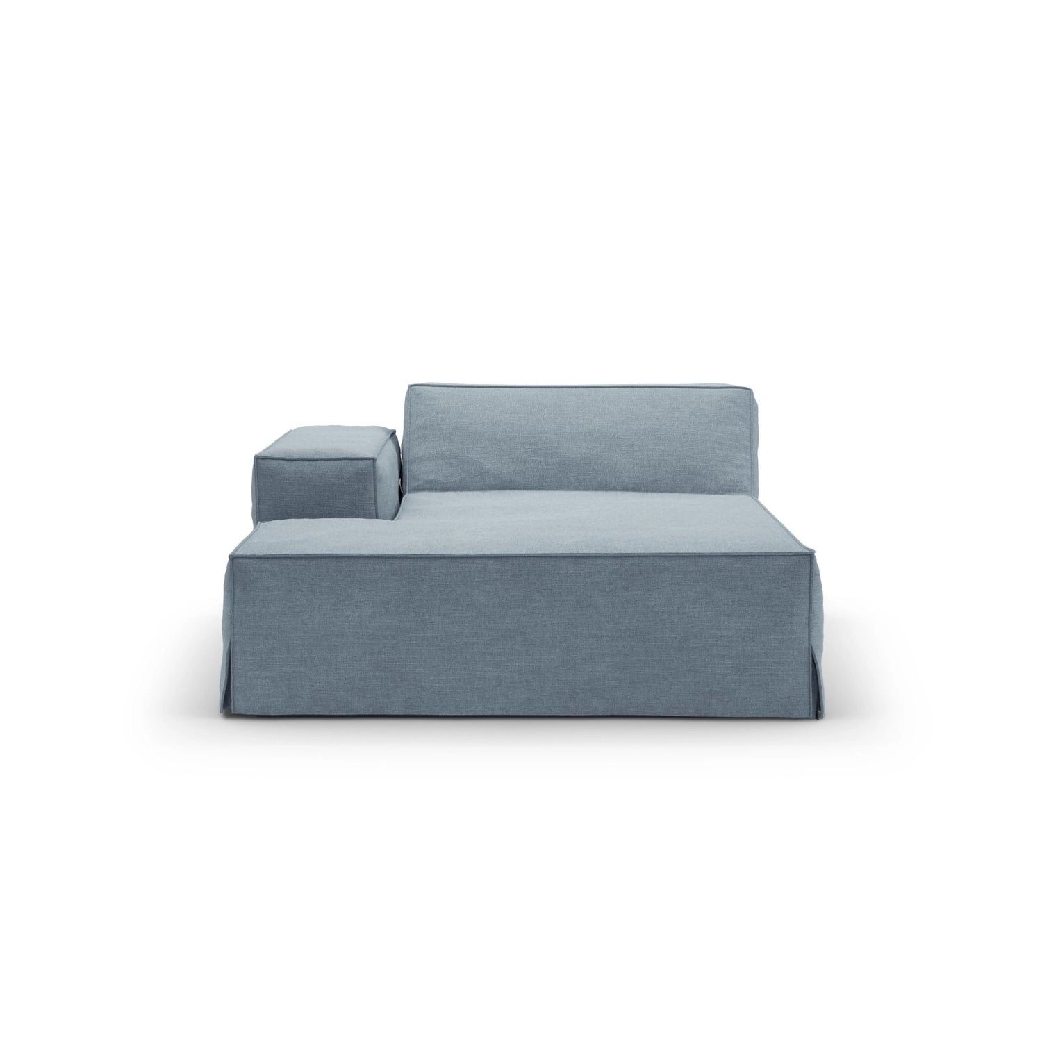 Jodie Einzelmodul Sofa mit abnehmbarem Bezug, Linke Seite, aus Strukturierter Stoff in Gedämpftes Blau (LINS 81), 166x102 cm von Micadoni – Bild 3