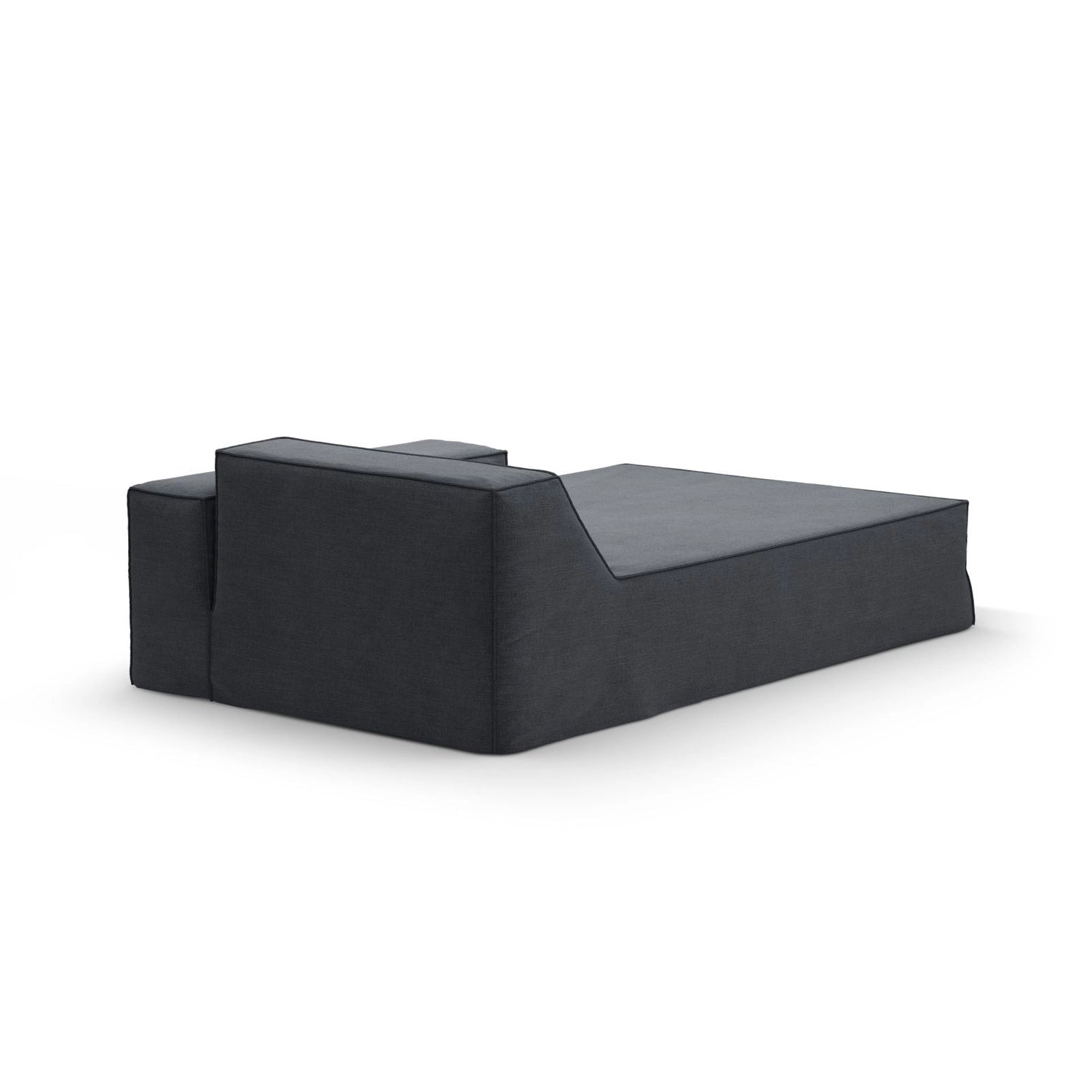 Jodie Einzelmodul Sofa mit abnehmbarem Bezug, Linke Seite, aus Strukturierter Stoff in Grau und Blau (LINS 89), 166x102 cm von Micadoni – Bild 4