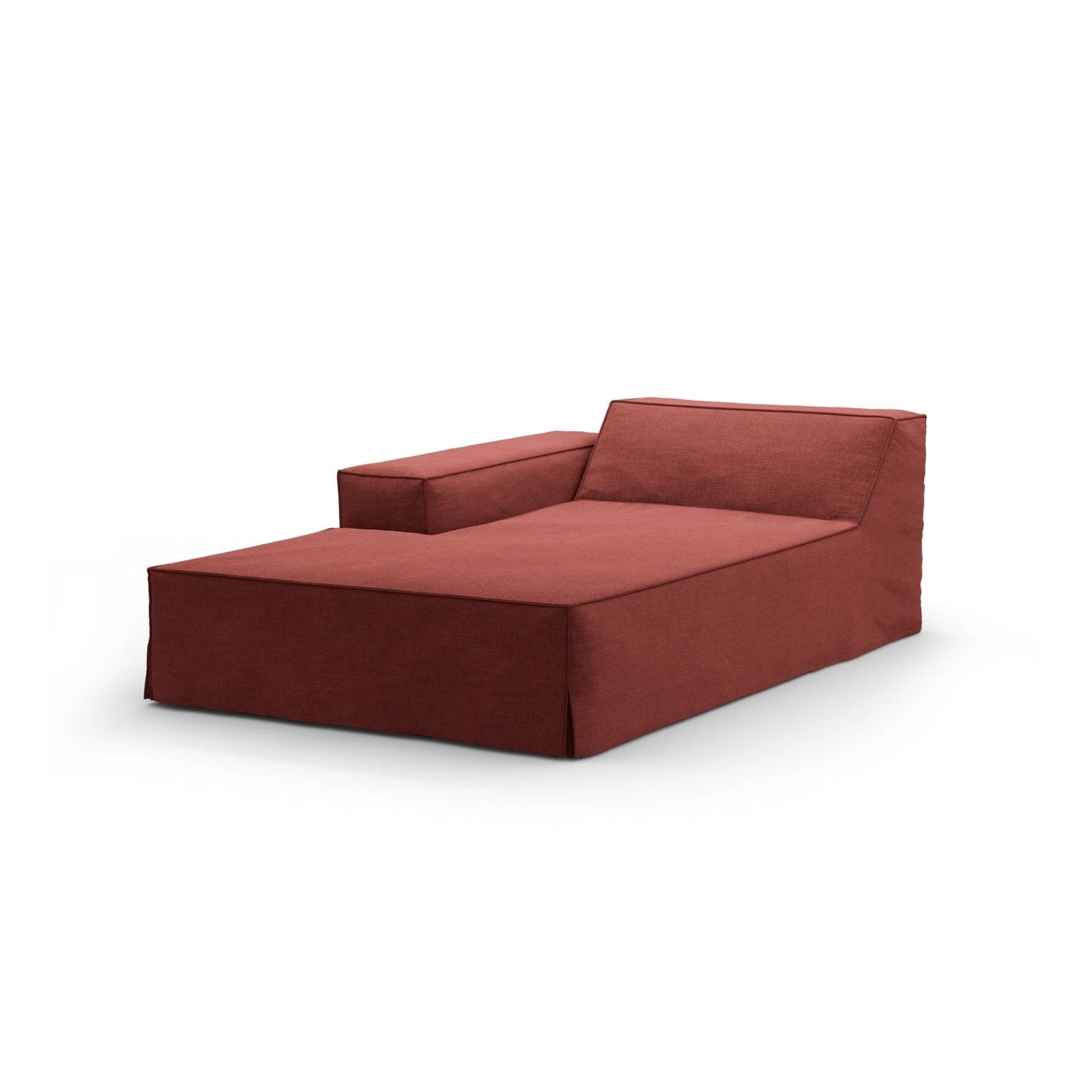 Jodie Einzelmodul Sofa mit abnehmbarem Bezug, Linke Seite, aus Strukturierter Stoff in Kirschholz (LINS 58), 166x102 cm von Micadoni – Bild 1