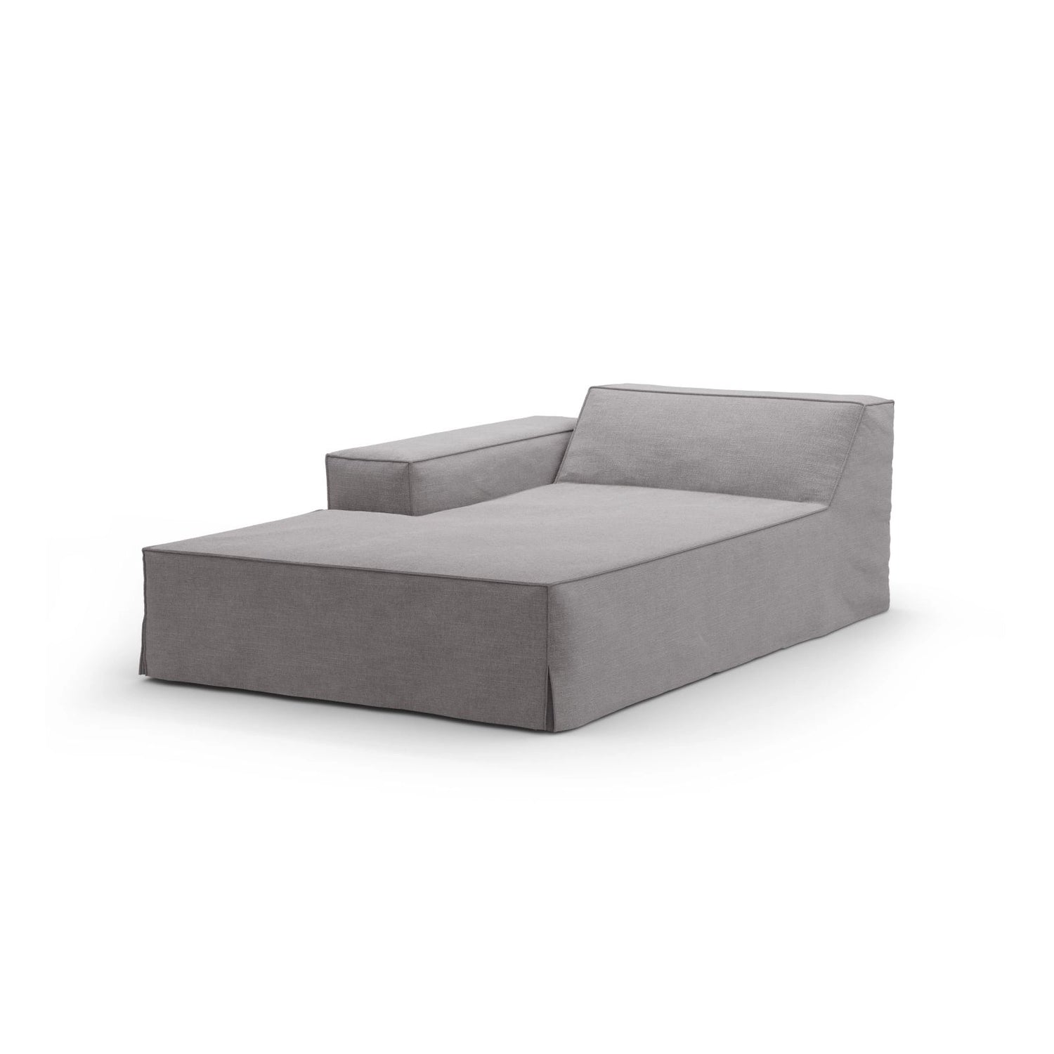 Jodie Einzelmodul Sofa mit abnehmbarem Bezug, Linke Seite, aus Strukturierter Stoff in Warmes Grau (LINS 07), 166x102 cm von Micadoni – Bild 1