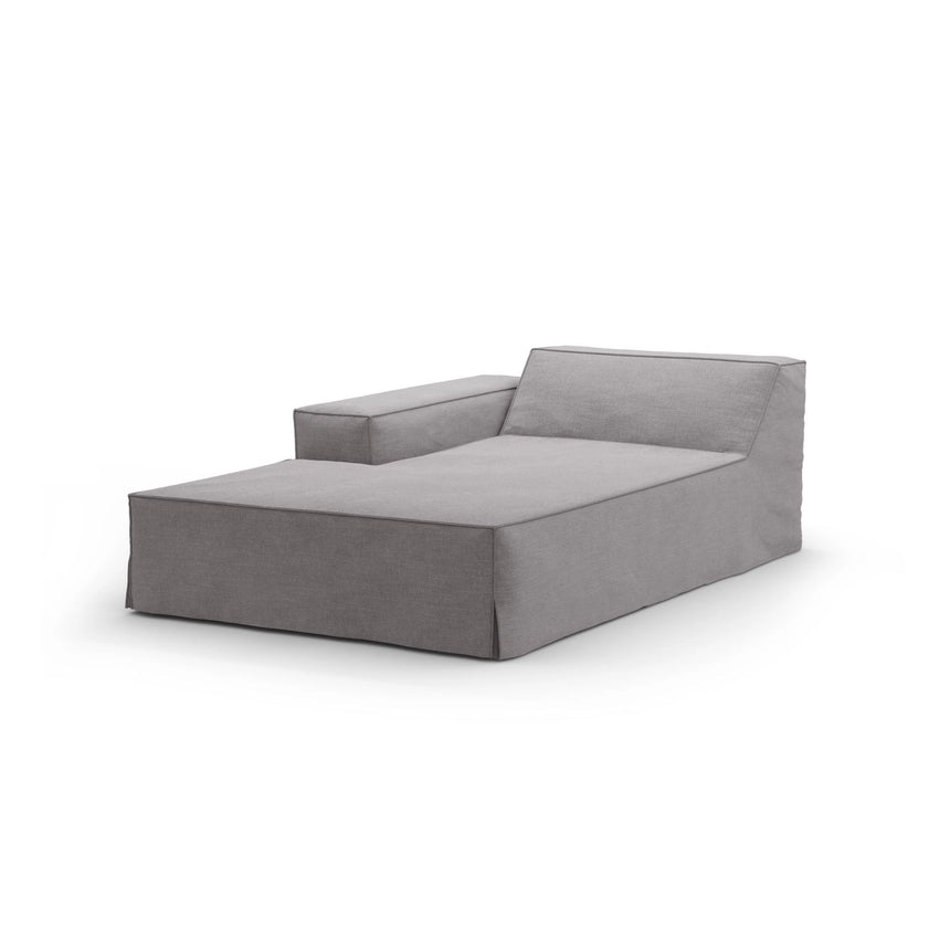 Jodie Einzelmodul Sofa mit abnehmbarem Bezug, Linke Seite, aus Strukturierter Stoff in Warmes Grau (LINS 07), 166x102 cm von Micadoni – Bild 1