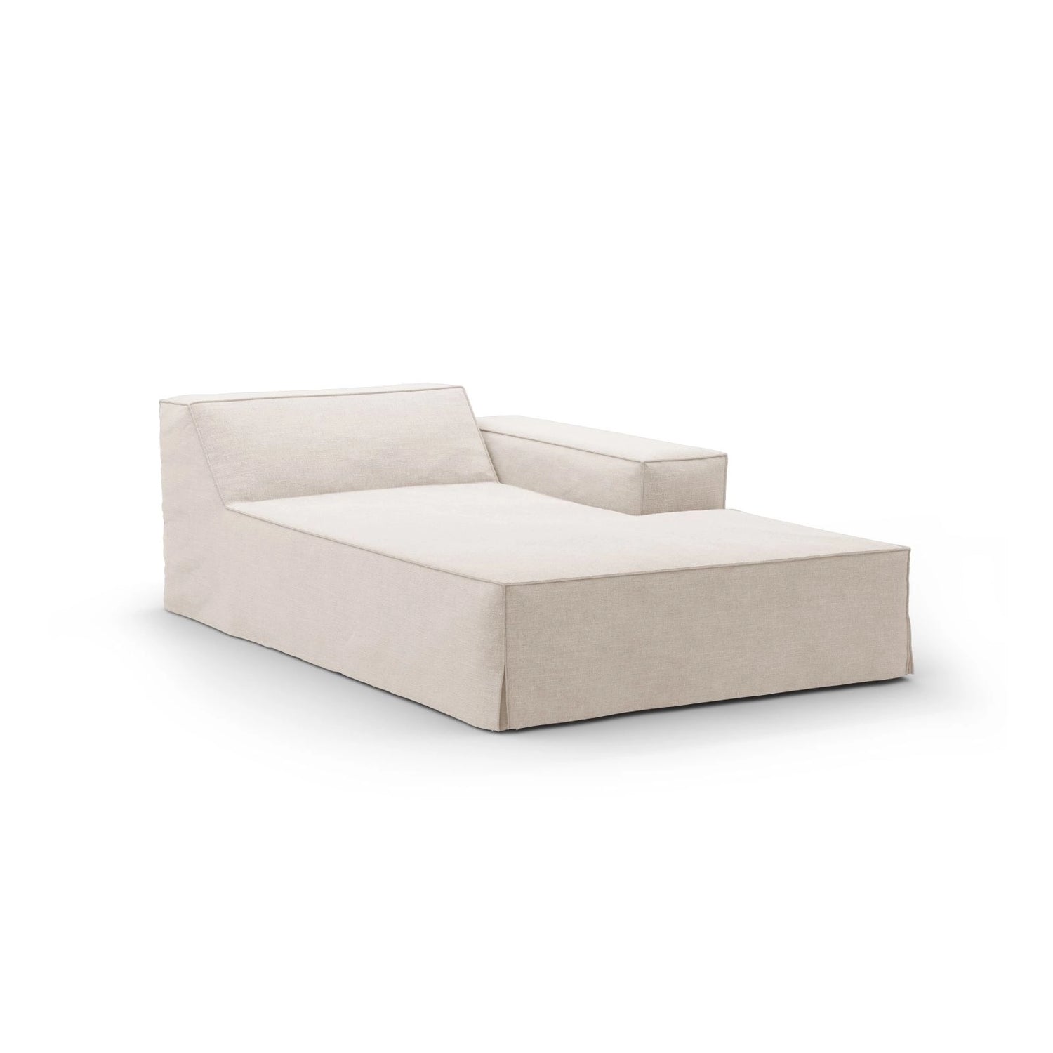 Jodie Einzelmodul Sofa mit abnehmbarem Bezug, Rechte Seite, aus Strukturierter Stoff in Beige (LINS 22), 166x102 cm von Micadoni – Bild 1