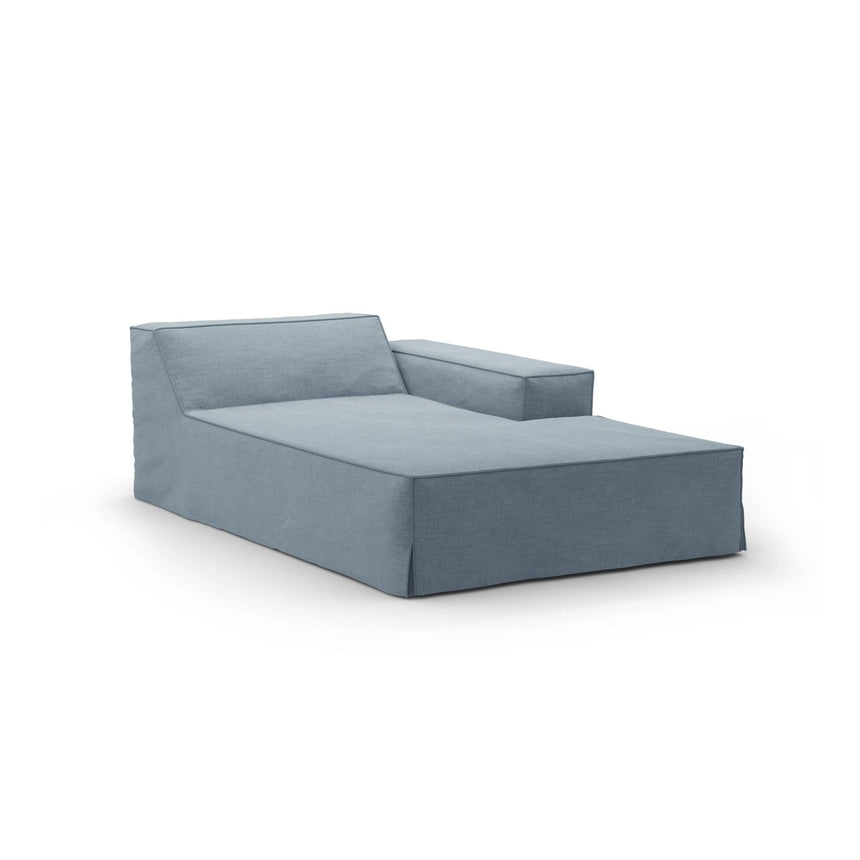 Jodie Einzelmodul Sofa mit abnehmbarem Bezug, Rechte Seite, aus Strukturierter Stoff in Gedämpftes Blau (LINS 81), 166x102 cm von Micadoni – Bild 1