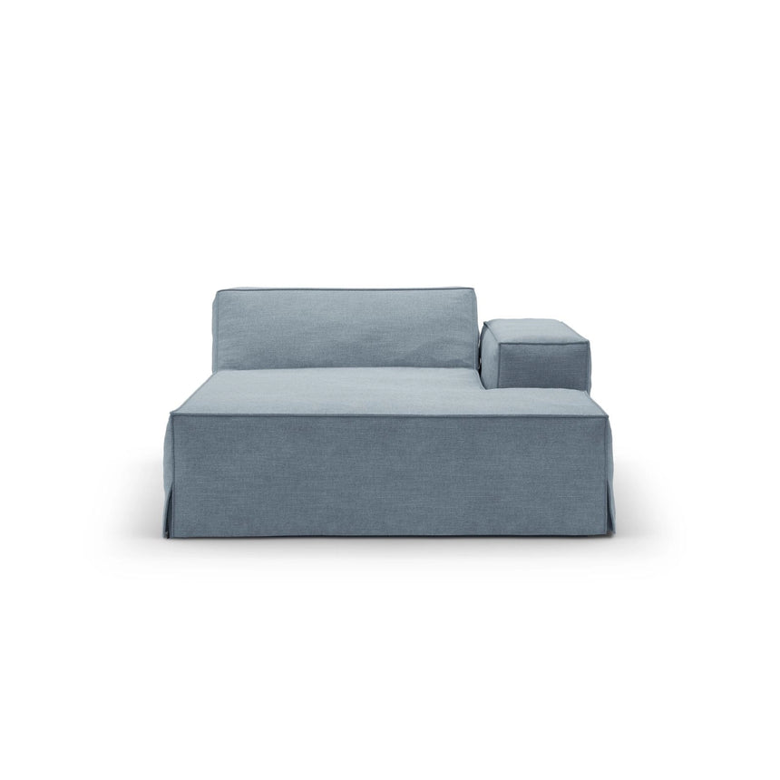 Jodie Einzelmodul Sofa mit abnehmbarem Bezug, Rechte Seite, aus Strukturierter Stoff in Gedämpftes Blau (LINS 81), 166x102 cm von Micadoni – Bild 3