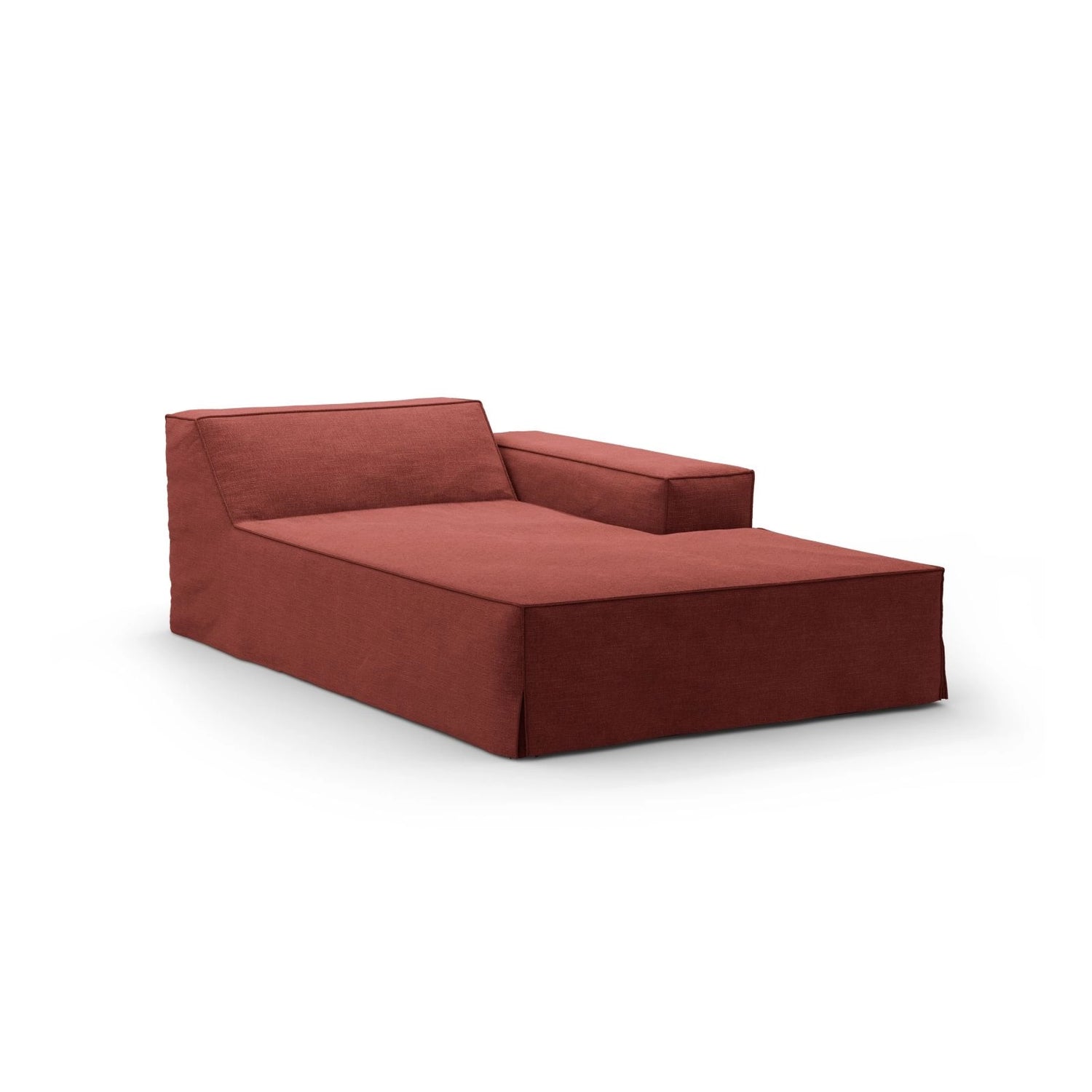 Jodie Einzelmodul Sofa mit abnehmbarem Bezug, Rechte Seite, aus Strukturierter Stoff in Kirschholz (LINS 58), 166x102 cm von Micadoni – Bild 1
