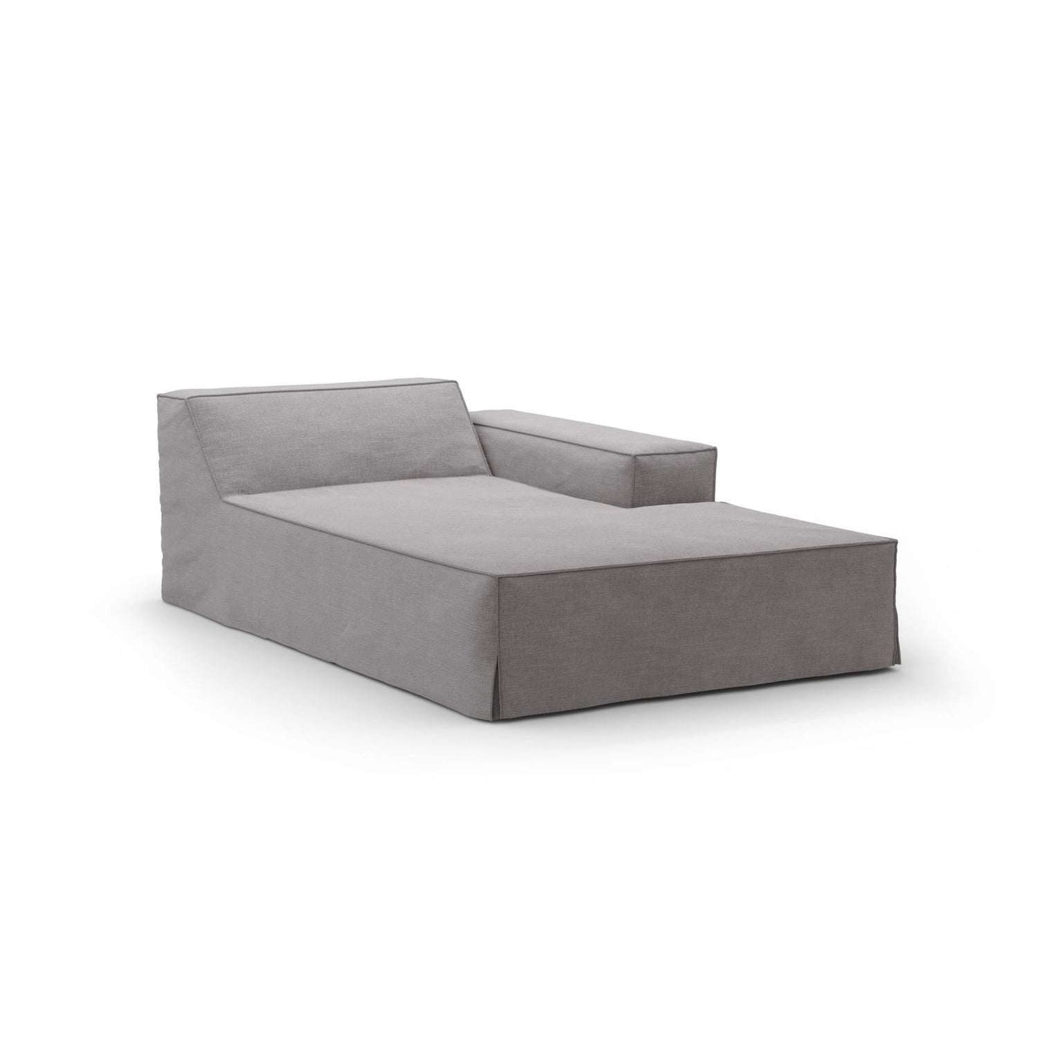 Jodie Einzelmodul Sofa mit abnehmbarem Bezug, Rechte Seite, aus Strukturierter Stoff in Warmes Grau (LINS 07), 166x102 cm von Micadoni – Bild 1