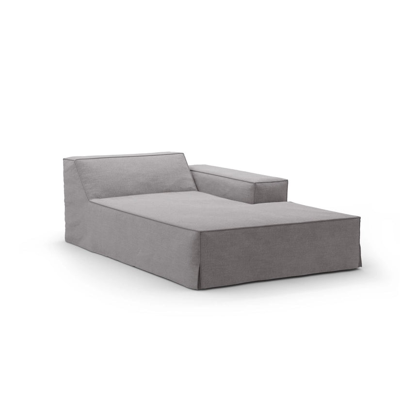 Jodie Einzelmodul Sofa mit abnehmbarem Bezug, Rechte Seite, aus Strukturierter Stoff in Warmes Grau (LINS 07), 166x102 cm von Micadoni – Bild 1