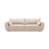 Kaelle 3-Sitzer Sofa mit Schlaffunktion und Bettkasten, ausklappbar, aus Chenille in Beige (Over The Horizon 08), 244x97 cm von Micadoni – Bild 1