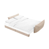 Kaelle 3-Sitzer Sofa mit Schlaffunktion und Bettkasten, ausklappbar, aus Chenille in Beige (Over The Horizon 08), 244x97 cm von Micadoni – Bild 6