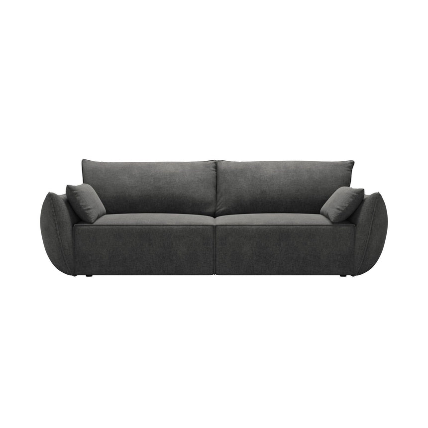 Kaelle 3-Sitzer Sofa mit Schlaffunktion und Bettkasten, ausklappbar, aus Chenille in Dunkelgrau (Over The Horizon 97), 244x97 cm von Micadoni – Bild 1