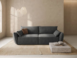 Kaelle 3-Sitzer Sofa mit Schlaffunktion und Bettkasten, ausklappbar, aus Chenille in Dunkelgrau (Over The Horizon 97), 244x97 cm von Micadoni – Bild 2