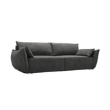 Kaelle 3-Sitzer Sofa mit Schlaffunktion und Bettkasten, ausklappbar, aus Chenille in Dunkelgrau (Over The Horizon 97), 244x97 cm von Micadoni – Bild 4