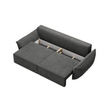 Kaelle 3-Sitzer Sofa mit Schlaffunktion und Bettkasten, ausklappbar, aus Chenille in Dunkelgrau (Over The Horizon 97), 244x97 cm von Micadoni – Bild 5