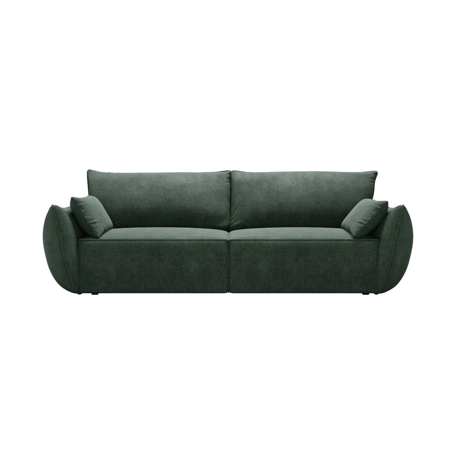 Kaelle 3-Sitzer Sofa mit Schlaffunktion und Bettkasten, ausklappbar, aus Chenille in Flaschengrün (Over The Horizon 39), 244x97 cm von Micadoni – Bild 1
