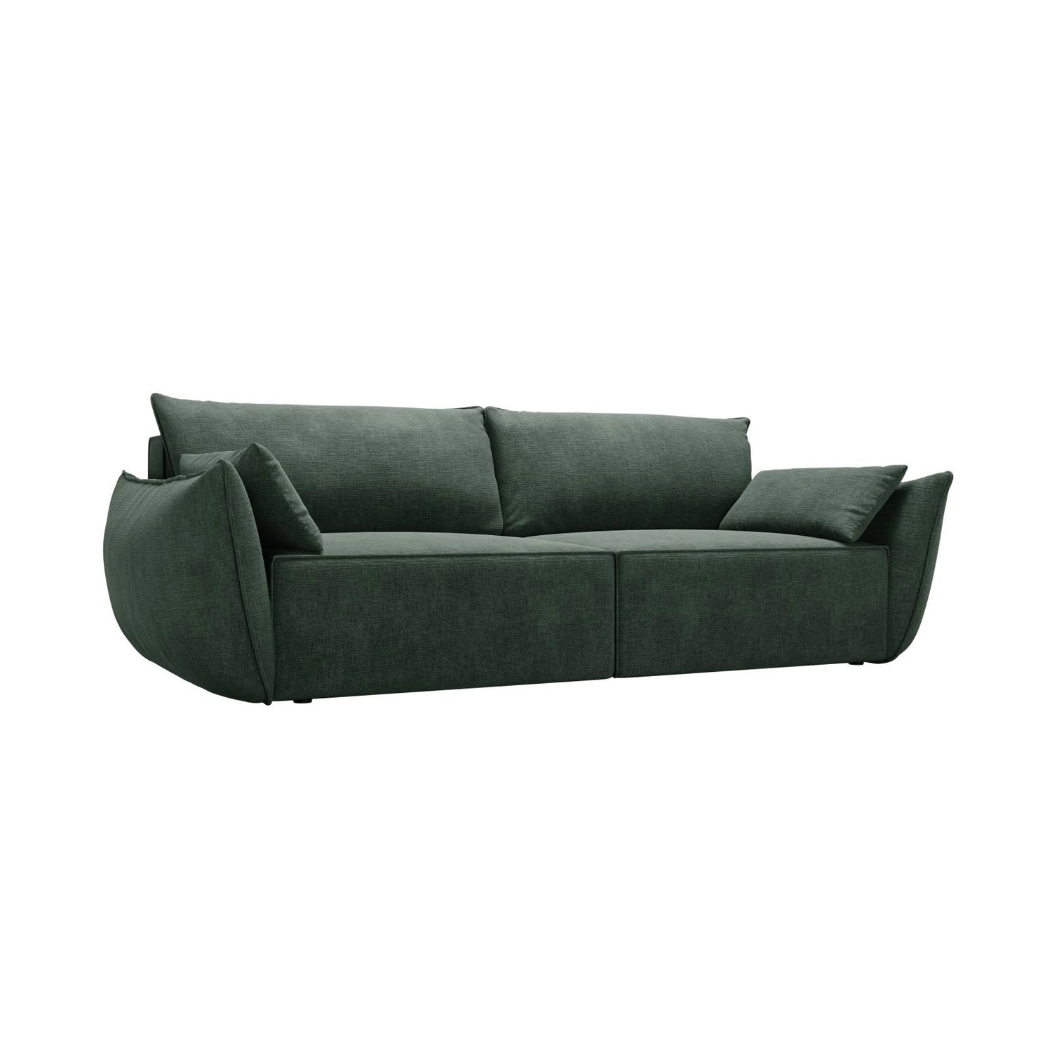 Kaelle 3-Sitzer Sofa mit Schlaffunktion und Bettkasten, ausklappbar, aus Chenille in Flaschengrün (Over The Horizon 39), 244x97 cm von Micadoni – Bild 4