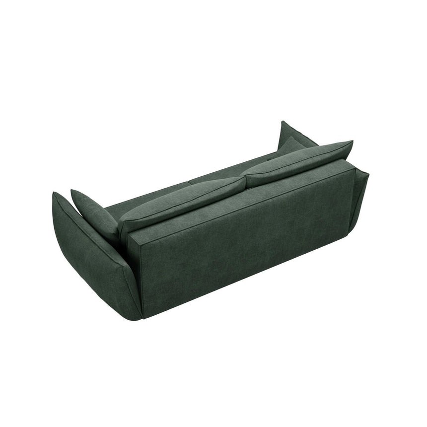 Kaelle 3-Sitzer Sofa mit Schlaffunktion und Bettkasten, ausklappbar, aus Chenille in Flaschengrün (Over The Horizon 39), 244x97 cm von Micadoni – Bild 7