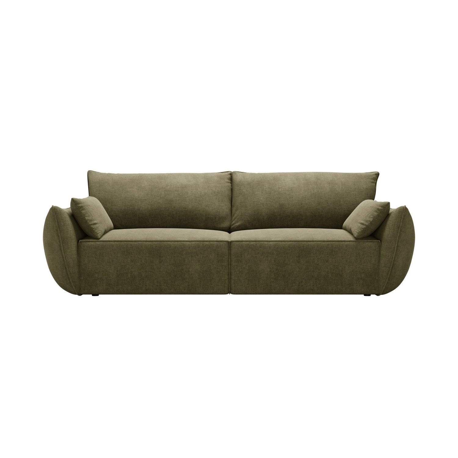 Kaelle 3-Sitzer Sofa mit Schlaffunktion und Bettkasten, ausklappbar, aus Chenille in Grün (Over The Horizon 38), 244x97 cm von Micadoni – Bild 1