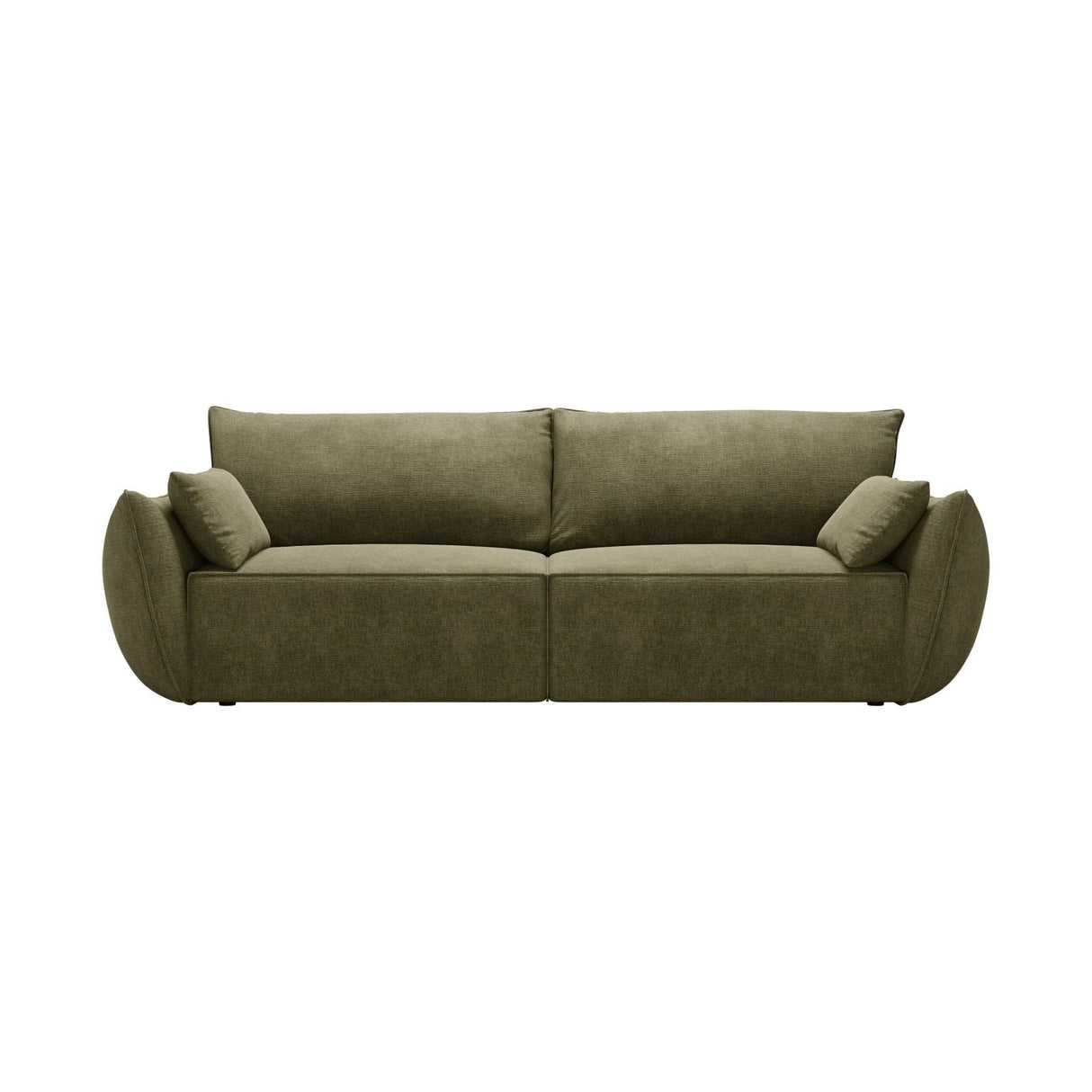 Kaelle 3-Sitzer Sofa mit Schlaffunktion und Bettkasten, ausklappbar, aus Chenille in Grün (Over The Horizon 38), 244x97 cm von Micadoni – Bild 1