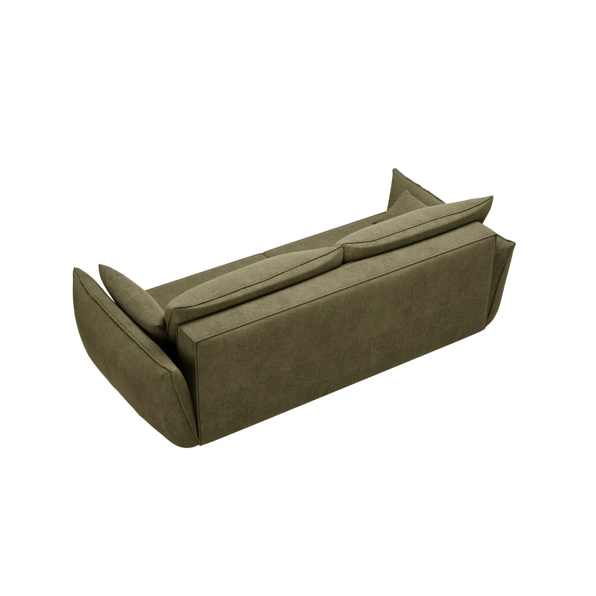 Kaelle 3-Sitzer Sofa mit Schlaffunktion und Bettkasten, ausklappbar, aus Chenille in Grün (Over The Horizon 38), 244x97 cm von Micadoni – Bild 7