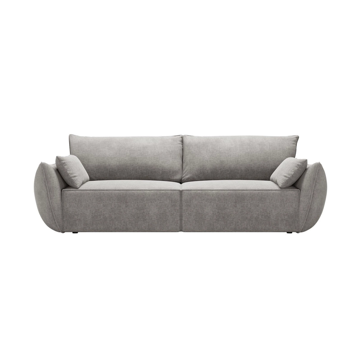 Kaelle 3-Sitzer Sofa mit Schlaffunktion und Bettkasten, ausklappbar, aus Chenille in Hellgrau (Over The Horizon 85), 244x97 cm von Micadoni – Bild 1