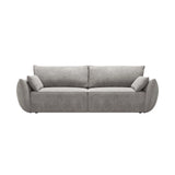 Kaelle 3-Sitzer Sofa mit Schlaffunktion und Bettkasten, ausklappbar, aus Chenille in Hellgrau (Over The Horizon 85), 244x97 cm von Micadoni – Bild 1