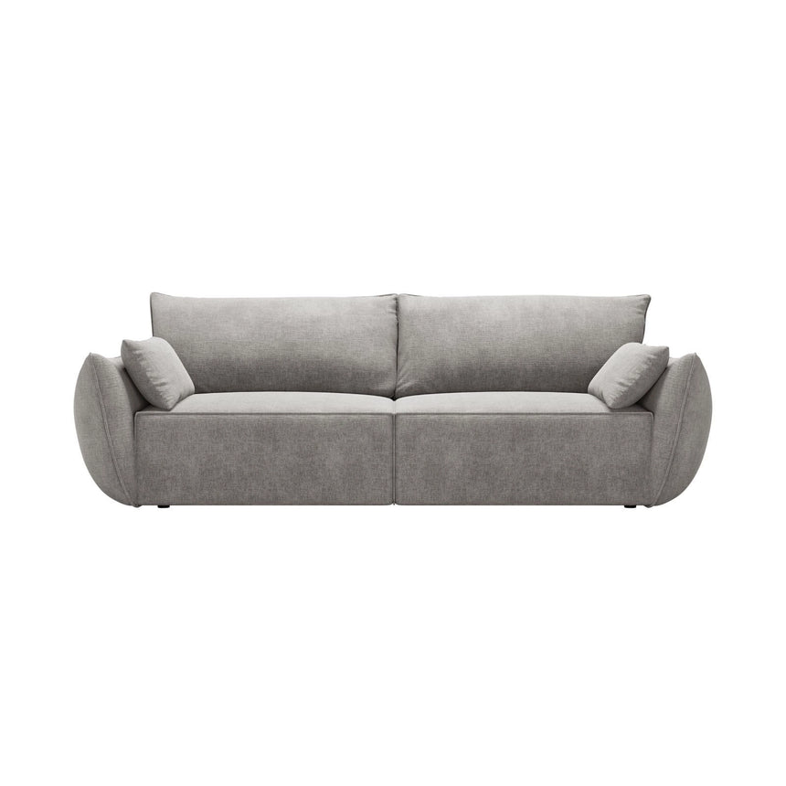 Kaelle 3-Sitzer Sofa mit Schlaffunktion und Bettkasten, ausklappbar, aus Chenille in Hellgrau (Over The Horizon 85), 244x97 cm von Micadoni – Bild 1